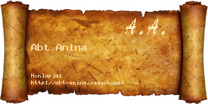 Abt Anina névjegykártya